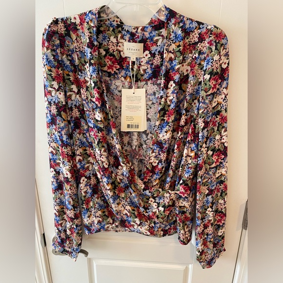 NWT Sezane Abelia Wrap V-Neck Blouse Top Shirt Sézane - Picture 7 of 11